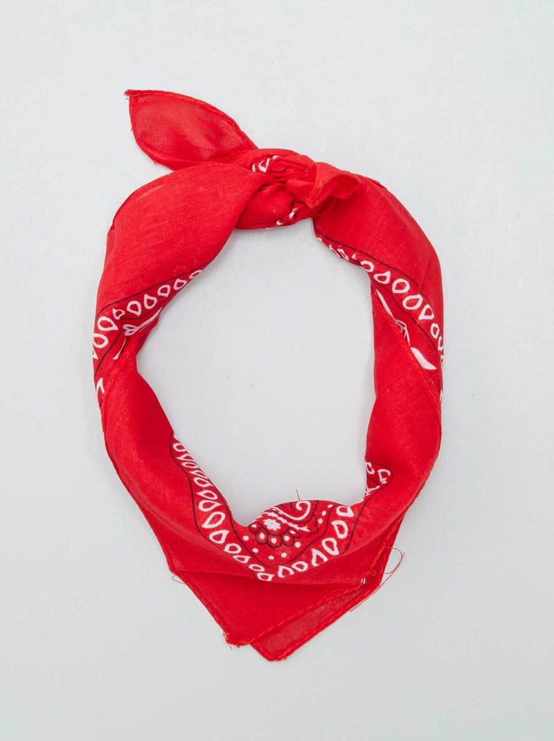 Bandana van bedrukt katoen ROOD - Kiabi