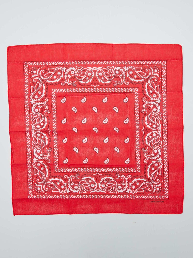 Bandana van bedrukt katoen ROOD - Kiabi
