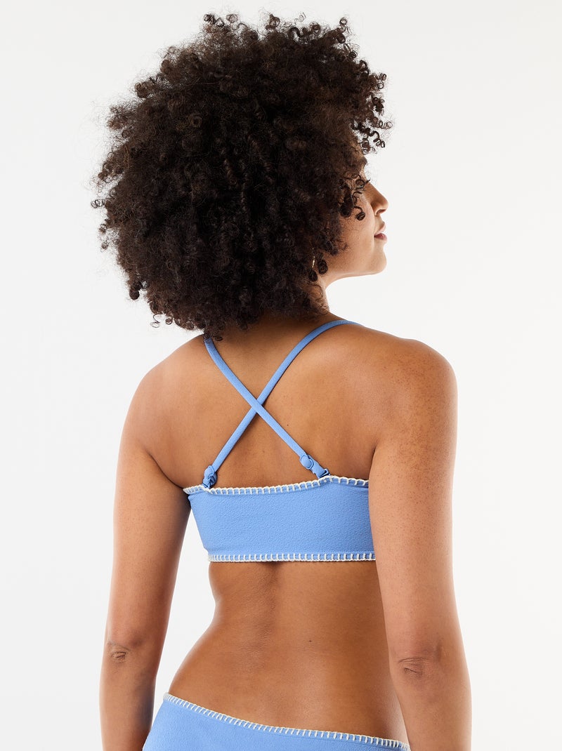 Bandeau beha met contrasterende stiksels Blauw - Kiabi