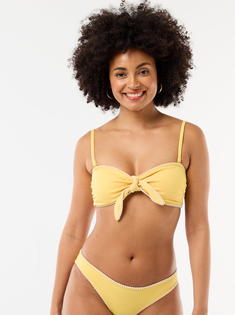Bandeau beha met contrasterende stiksels Geel - Kiabi