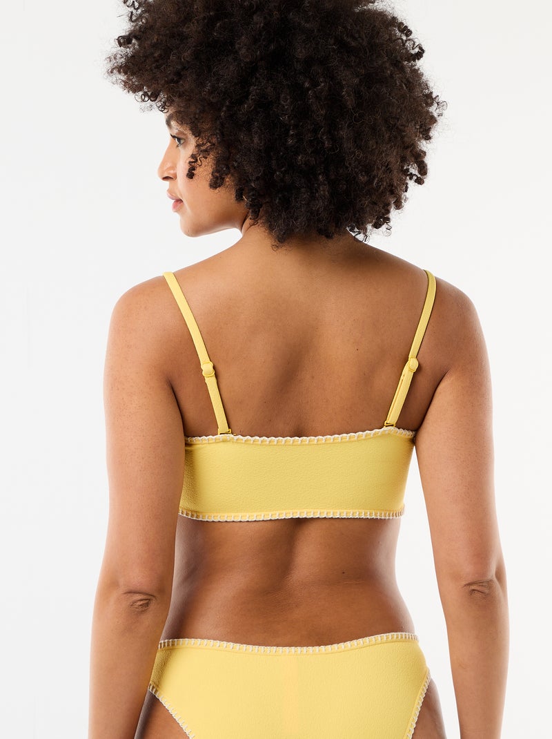 Bandeau beha met contrasterende stiksels Geel - Kiabi