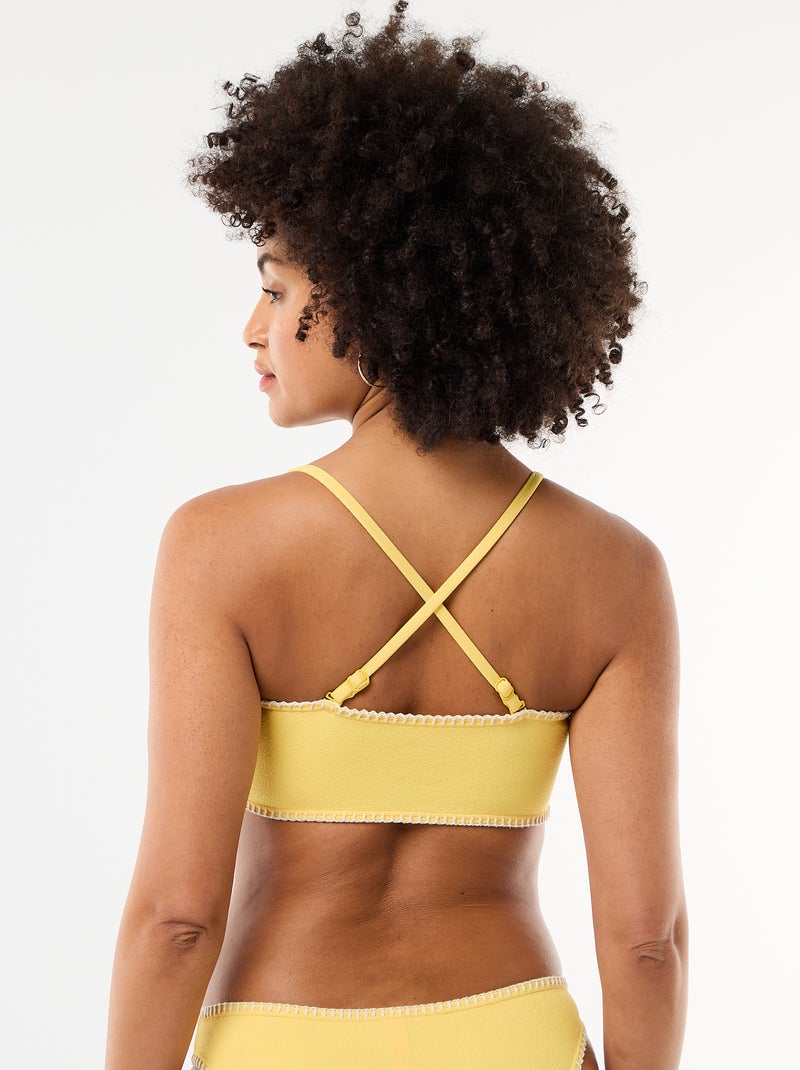 Bandeau beha met contrasterende stiksels Geel - Kiabi