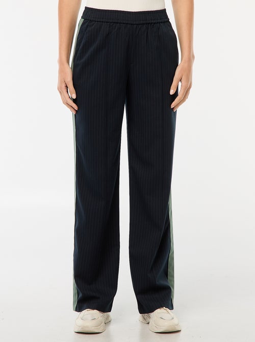 Bandplooibroek met zijstrepen - Kiabi