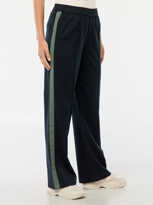 Bandplooibroek met zijstrepen - Kiabi