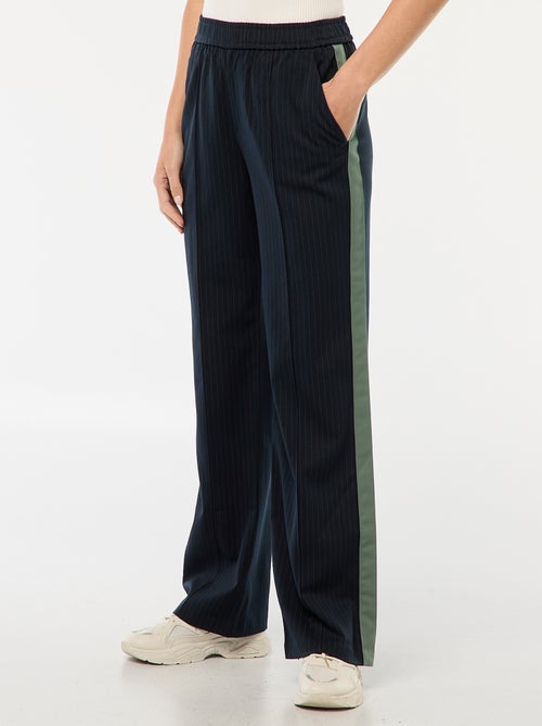 Bandplooibroek met zijstrepen - Kiabi