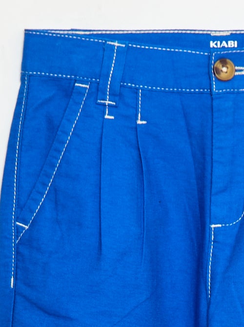 Bandplooibroek van Oxford-katoen - Kiabi