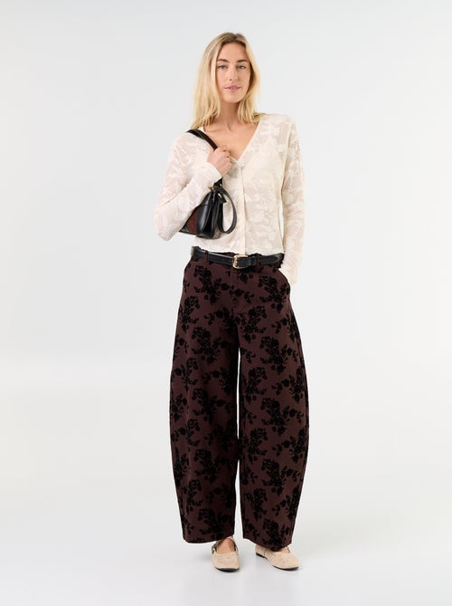 Barrel fit-broek met flockprint - Kiabi Barrel fit-broek met flockprint - Kiabi