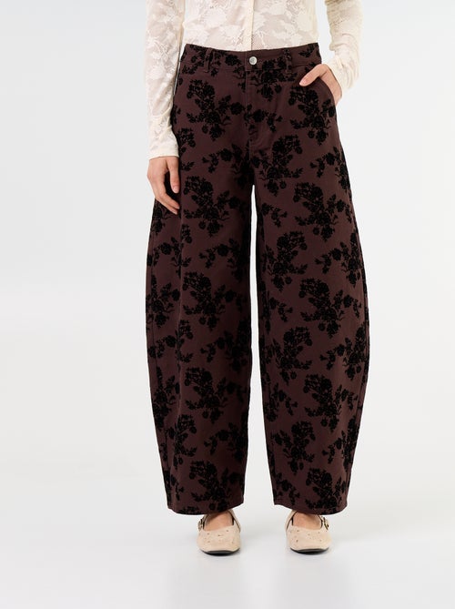 Barrel fit-broek met flockprint - Kiabi Barrel fit-broek met flockprint - Kiabi