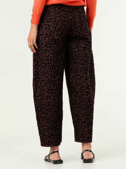 Barrel fit-broek met flockprint - Kiabi