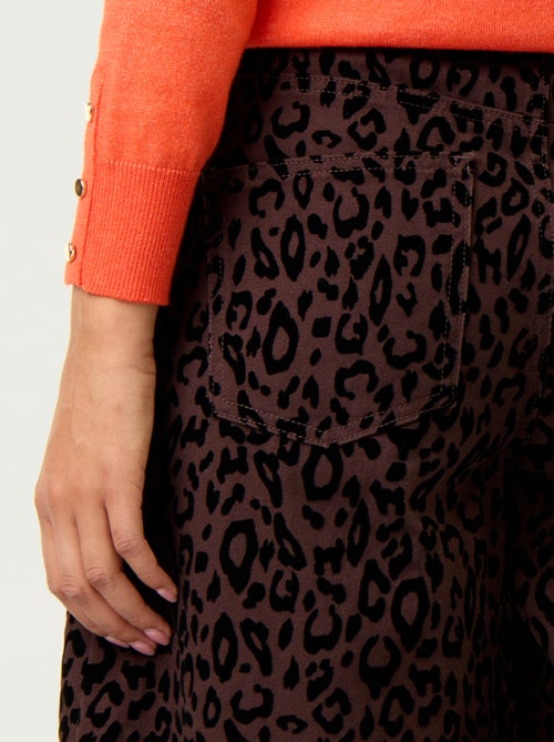 Barrel fit-broek met flockprint - Kiabi