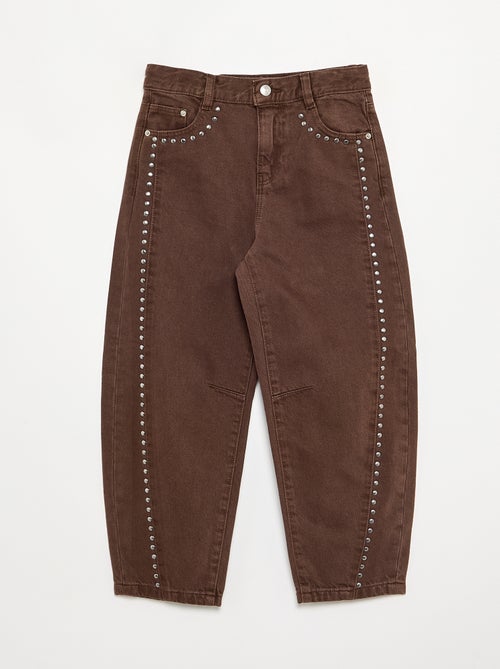 Barrel fit-broek met studs - Kiabi
