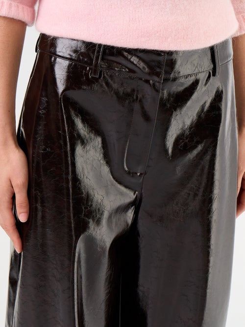 Barrel fit-broek van imitatieleer - Kiabi