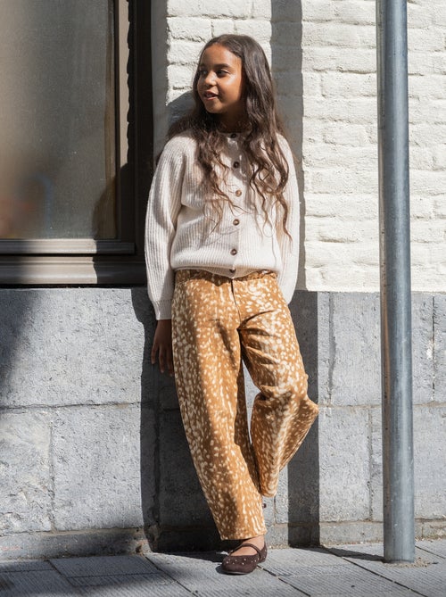 Barrel fit denim broek met 'hertje'-print - Kiabi