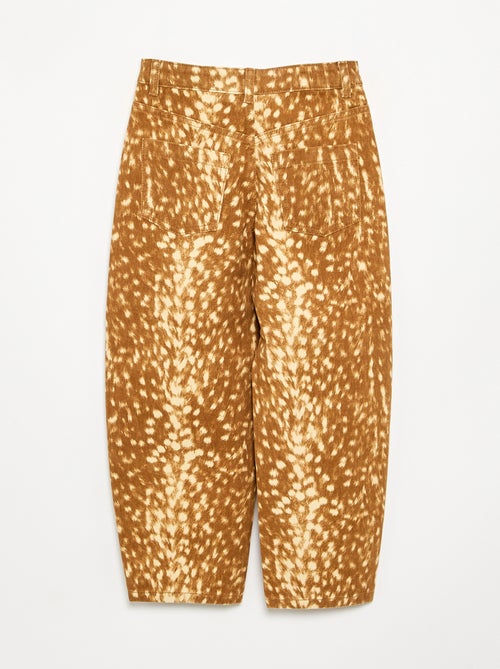 Barrel fit denim broek met 'hertje'-print - Kiabi