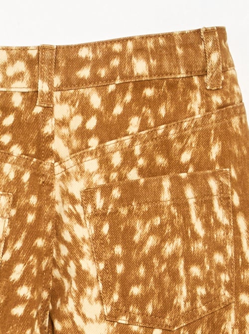 Barrel fit denim broek met 'hertje'-print - Kiabi