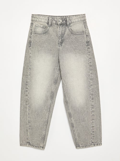 Barrel fit jeans met fantasie studs - Kiabi