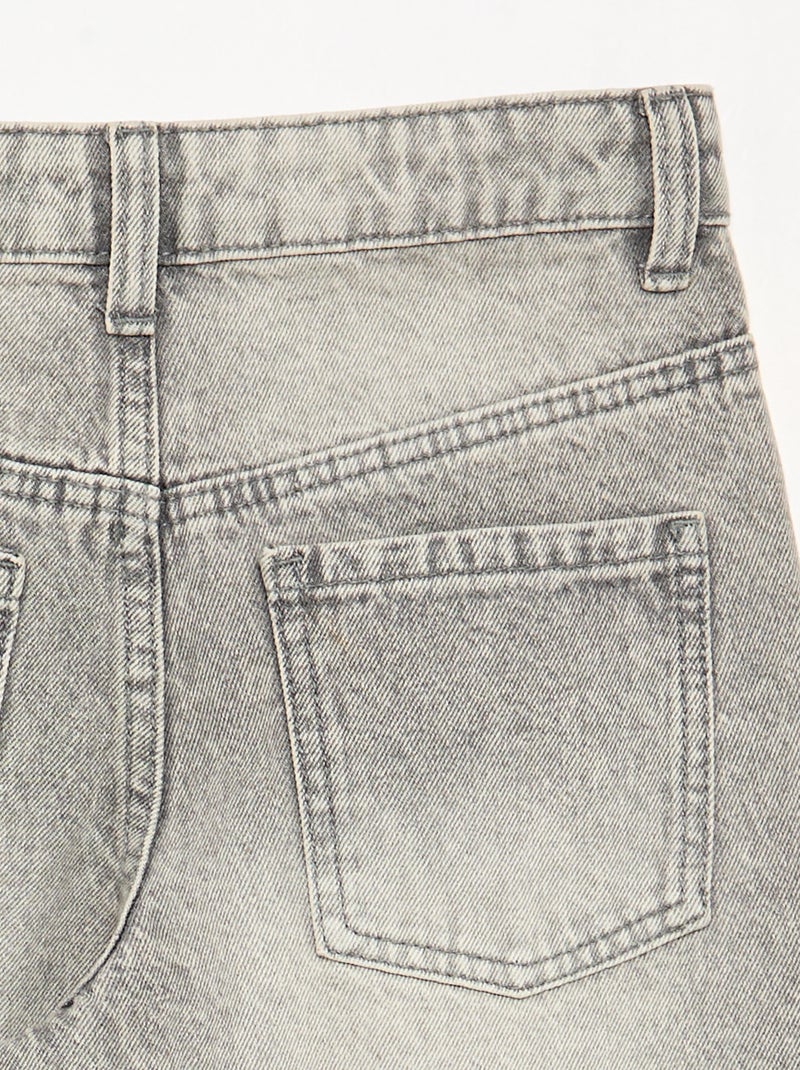 Barrel fit jeans met fantasie studs Grijs - Kiabi