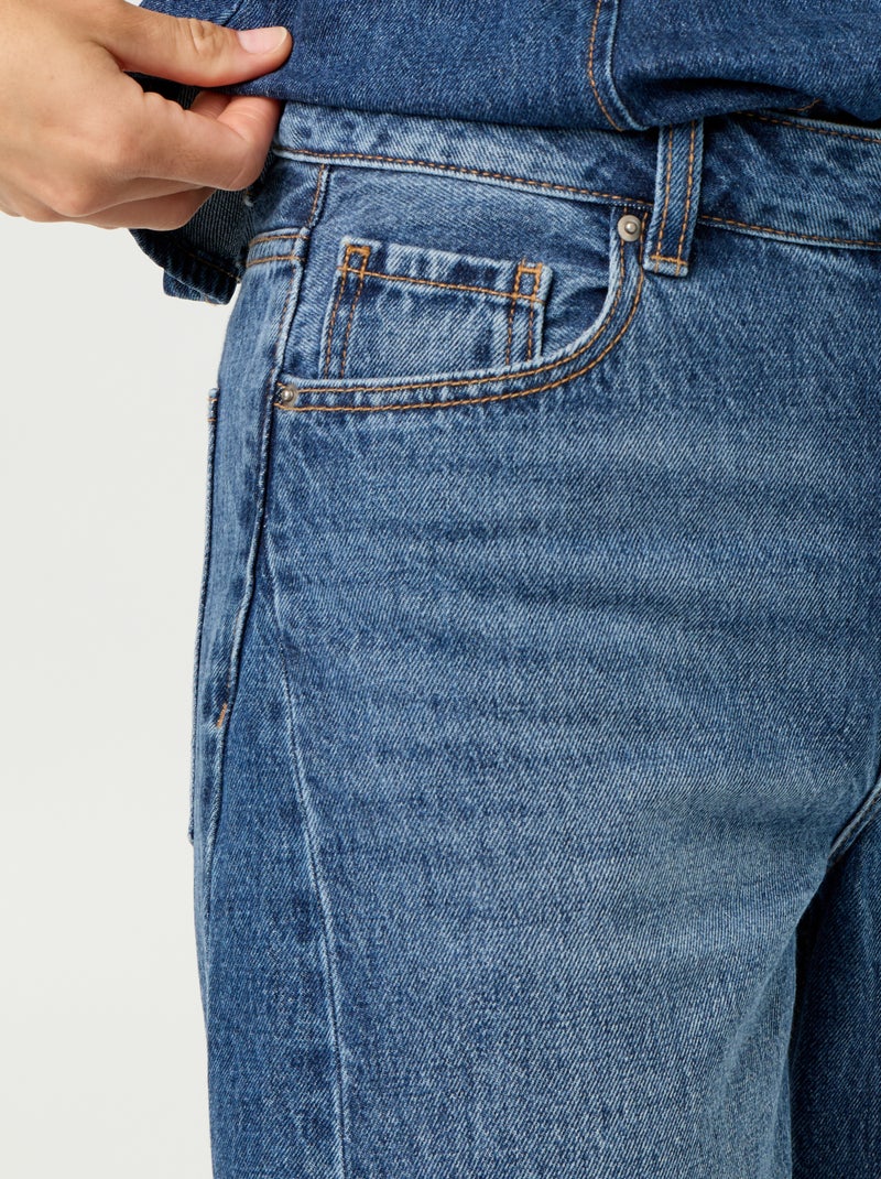 Barrel fit jeans met hoge taille Blauw - Kiabi