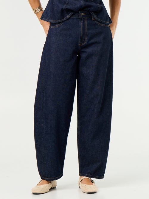 Barrel fit jeans met hoge taille - Kiabi