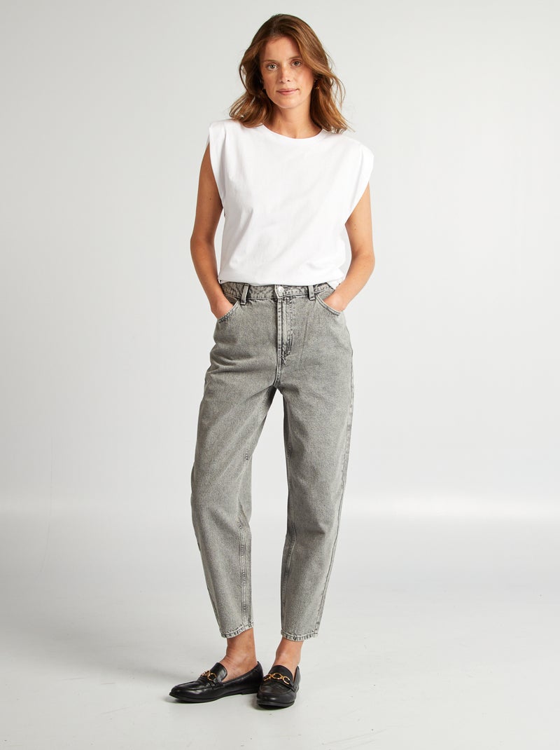 Barrel jeans GRIJS - Kiabi