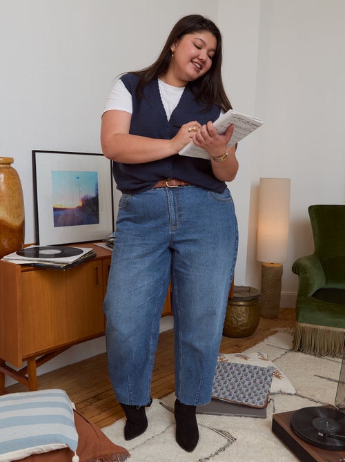 Barrel jeans met 5 zakken - Kiabi