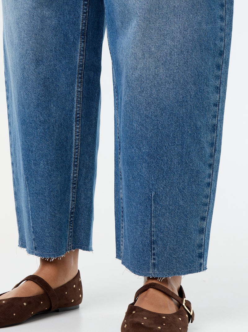 Barrel jeans met 5 zakken Blauw - Kiabi