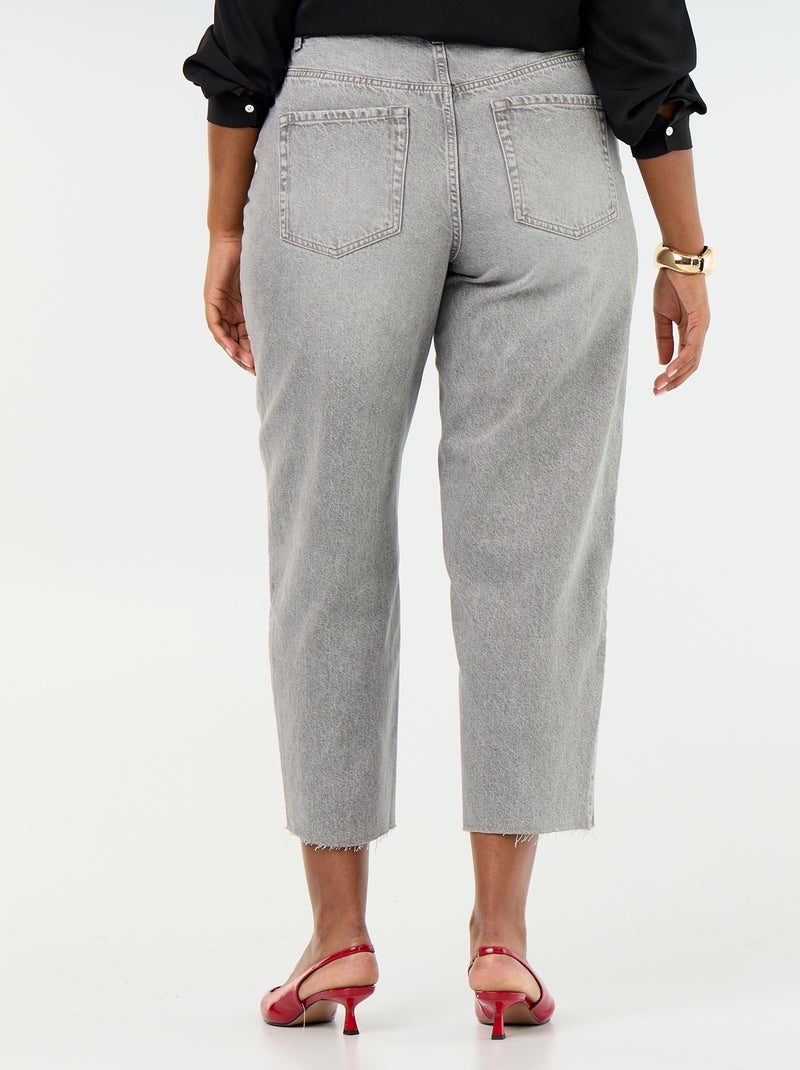 Barrel jeans met 5 zakken Grijs - Kiabi