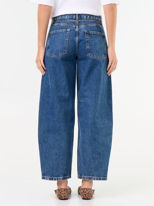 Barrel jeans met strikceintuur - Kiabi
