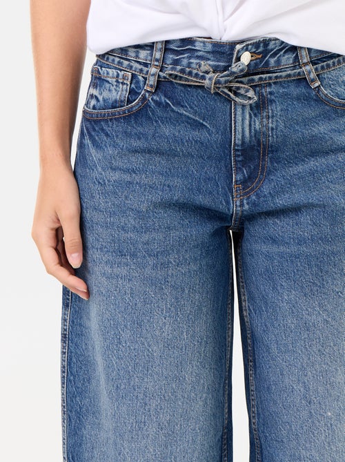 Barrel jeans met strikceintuur - Kiabi