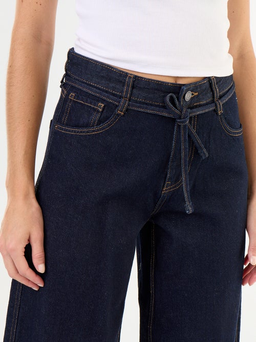 Barrel jeans met strikceintuur - Kiabi
