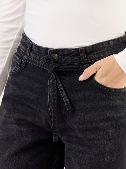 Barrel jeans met strikceintuur - Kiabi
