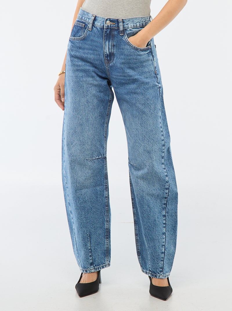 Barrel jeans van katoen Blauw - Kiabi