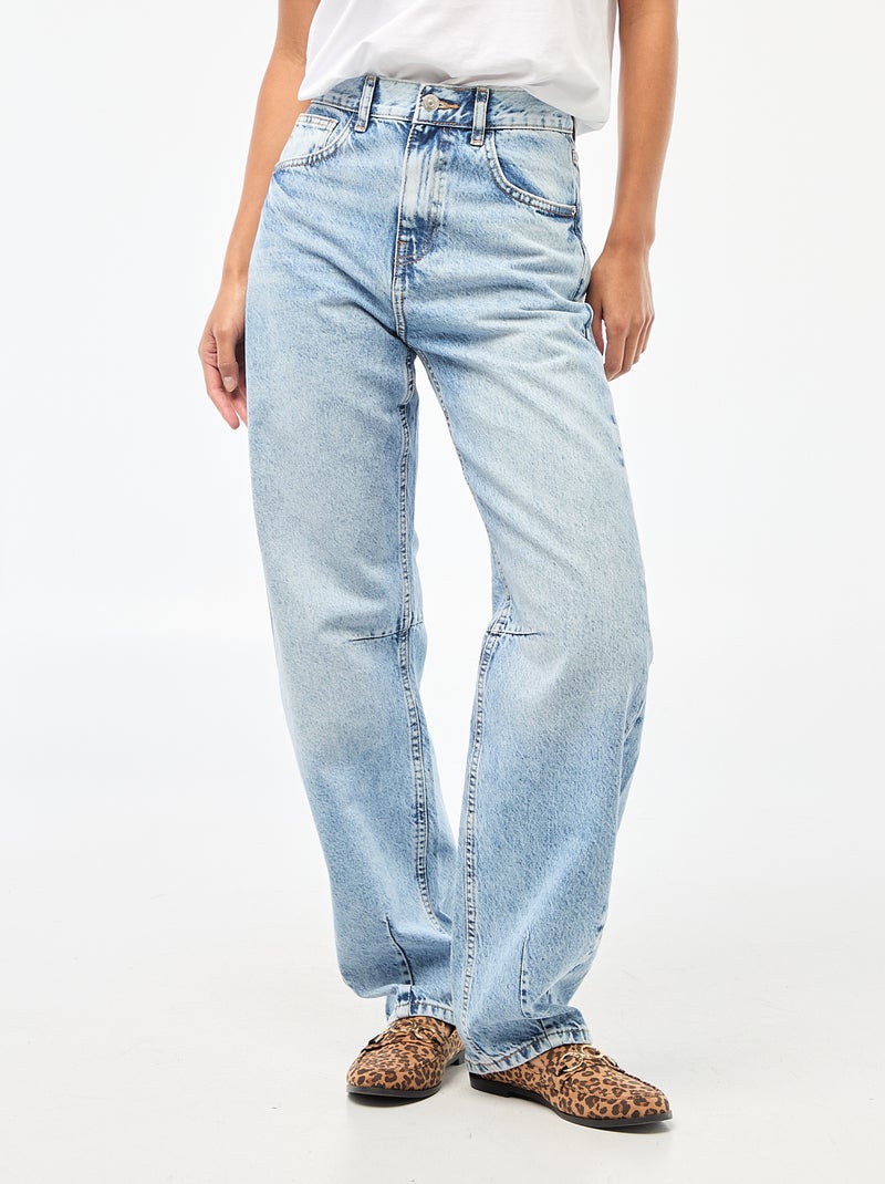 Barrel jeans van katoen Blauw - Kiabi
