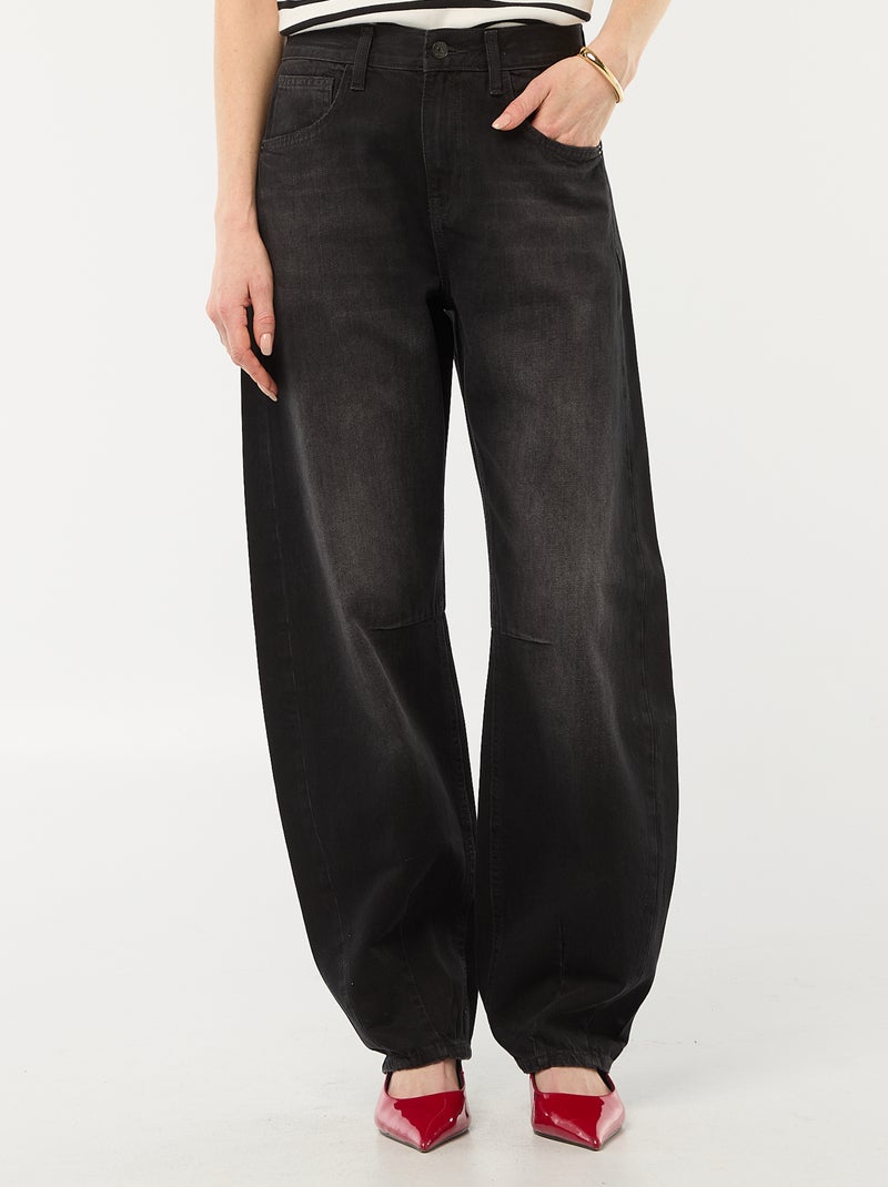 Barrel jeans van katoen Grijs - Kiabi