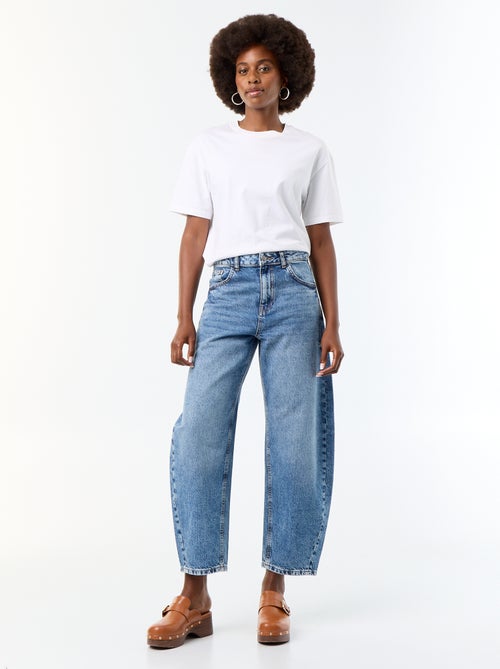 Barrel jeans / wijde pasvorm hoge taille - Kiabi