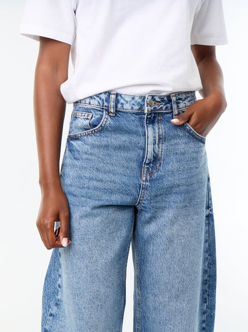 Barrel jeans / wijde pasvorm hoge taille - Kiabi