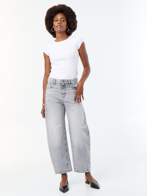Barrel jeans / wijde pasvorm hoge taille - Kiabi
