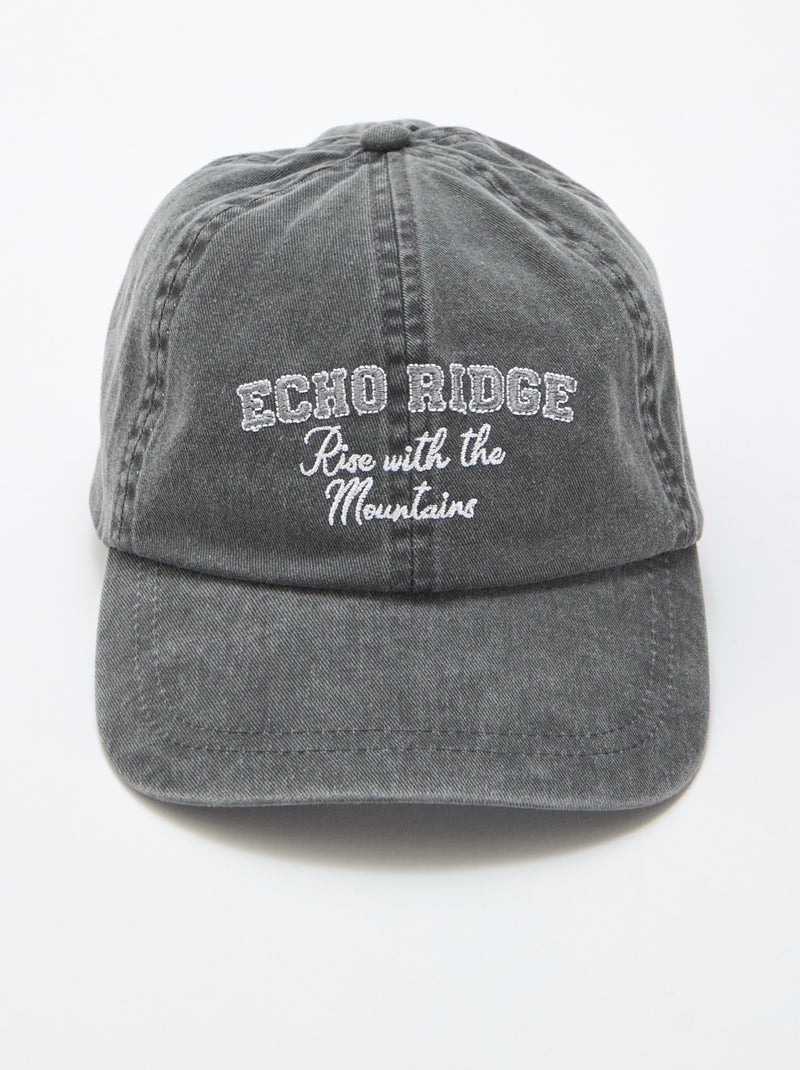 Baseballpet van katoen Zwart - Kiabi