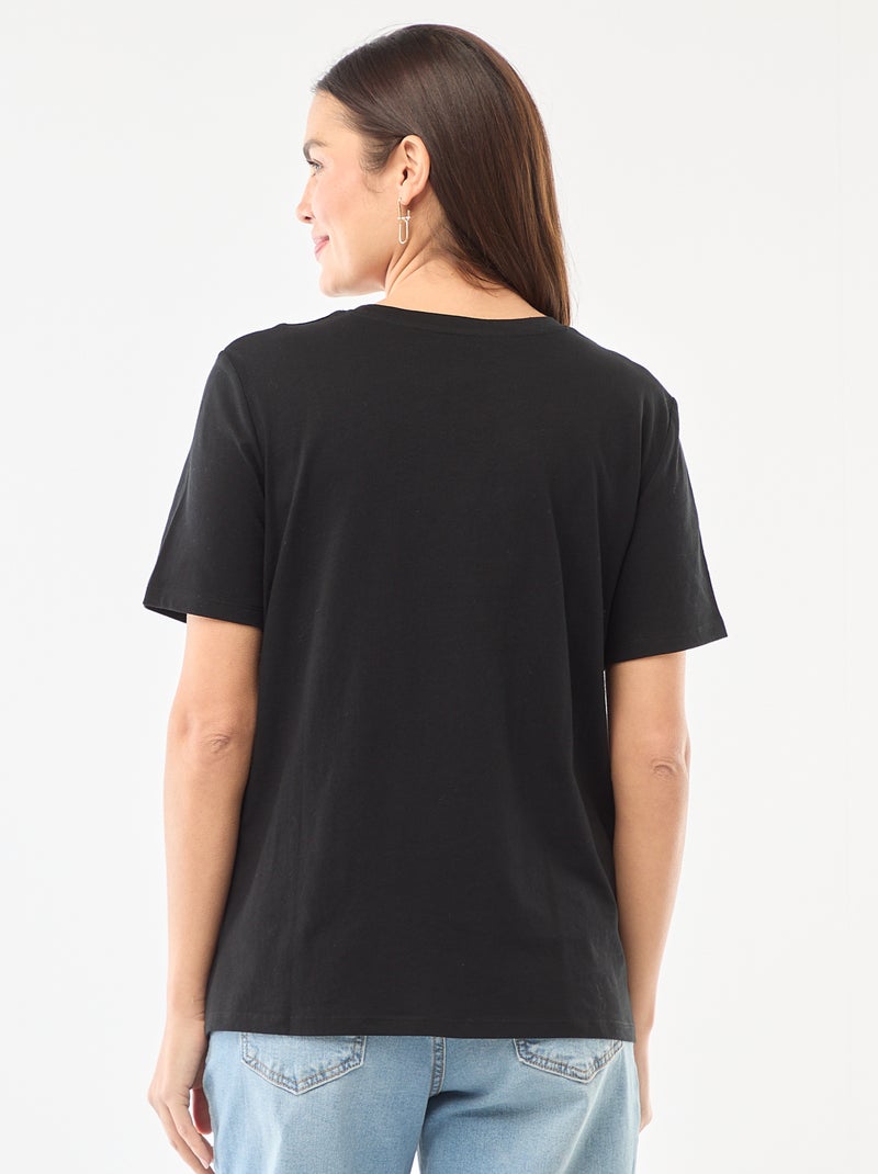 Basic borstvoedings-T-shirt met korte mouw zwart - Kiabi