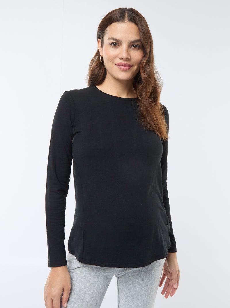 Basic borstvoedings-T-shirt zwart - Kiabi