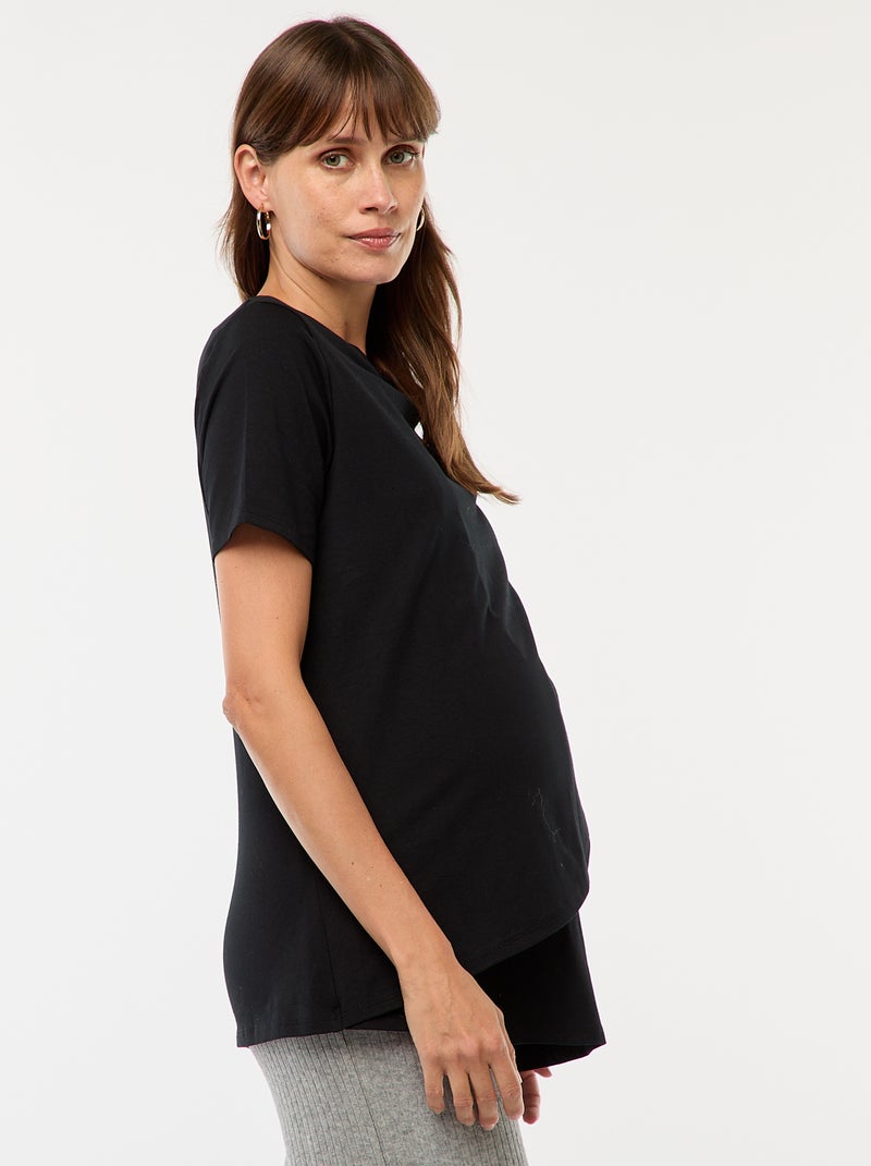 Basic borstvoedings-T-shirt zwart - Kiabi