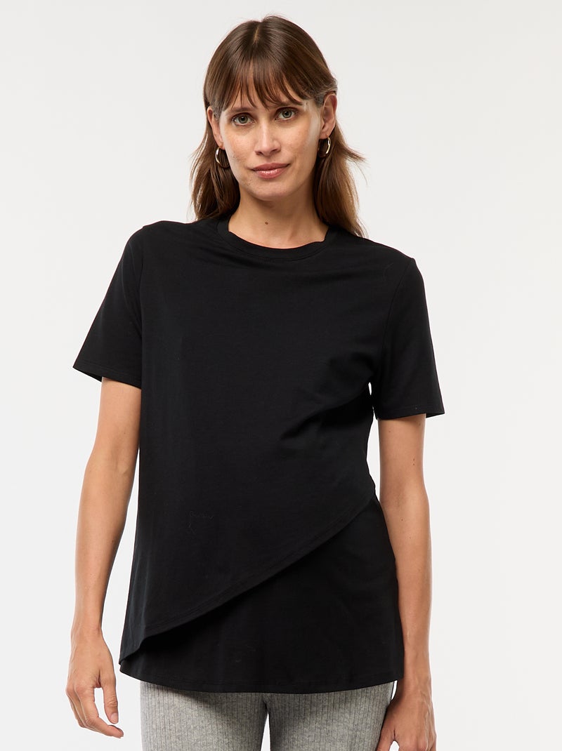 Basic borstvoedings-T-shirt zwart - Kiabi