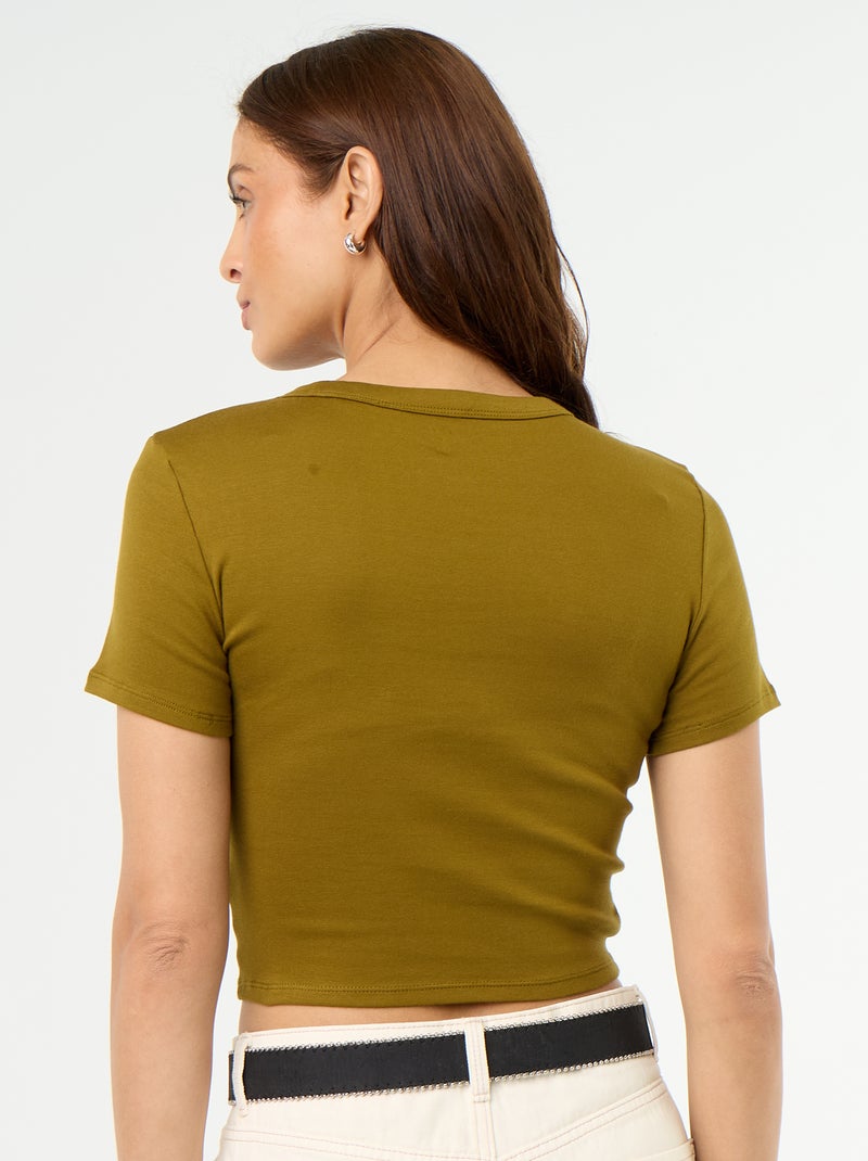 Basic cropped T-shirt Groen - Kiabi