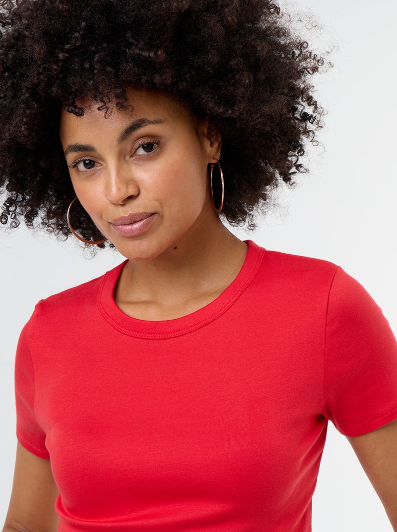 Basic cropped T-shirt Rood - Kiabi