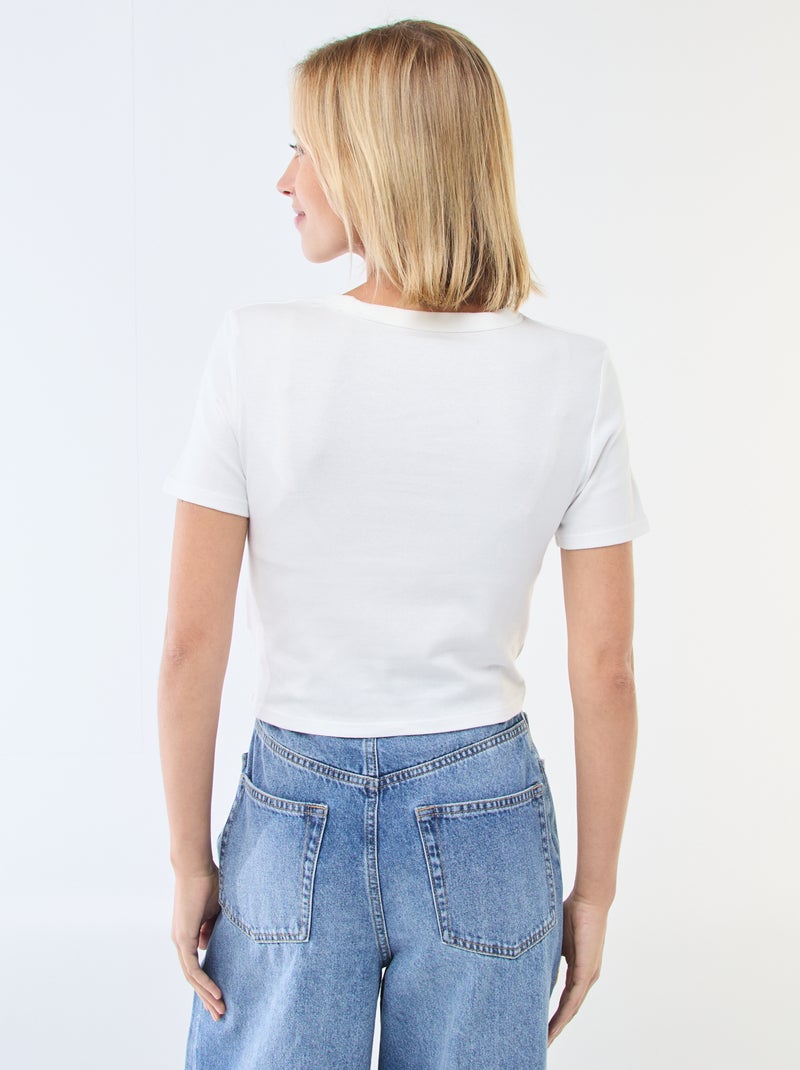 Basic cropped T-shirt Wit - Kiabi