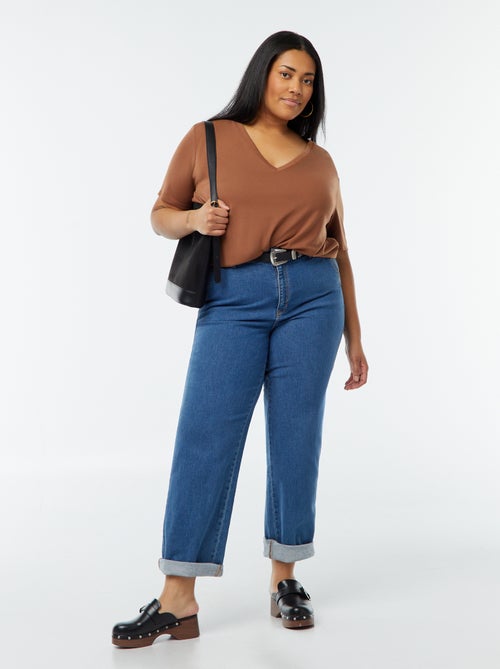 Basic, effen T-shirt met V-hals - Kiabi