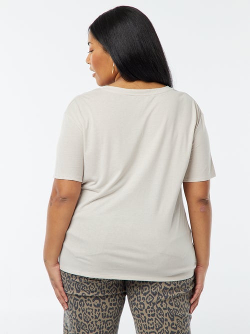 Basic, effen T-shirt met V-hals - Kiabi