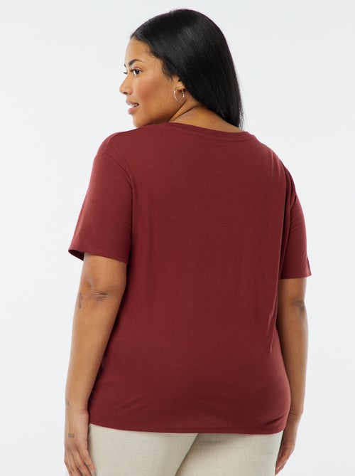 Basic, effen T-shirt met V-hals - Kiabi