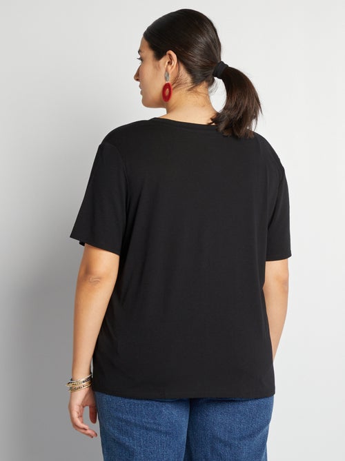 Basic, effen T-shirt met V-hals - Kiabi