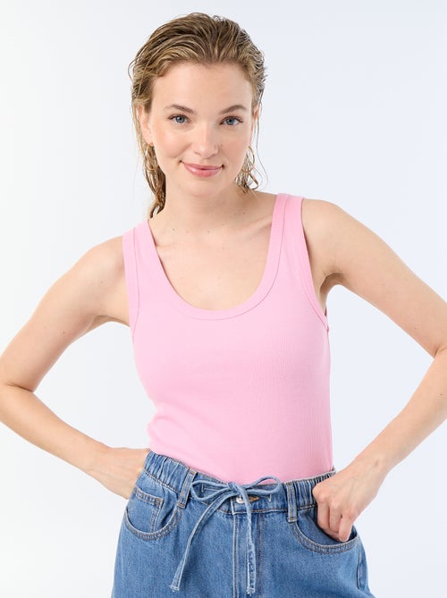 Basic geribbelde top - Kiabi Basic geribbelde top - Kiabi